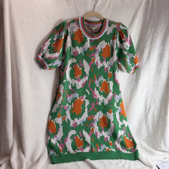 Jodifl Women's Short Sleeve Dress Multi Color Size Small pockets puffy sleeves - Picture 2 of 16